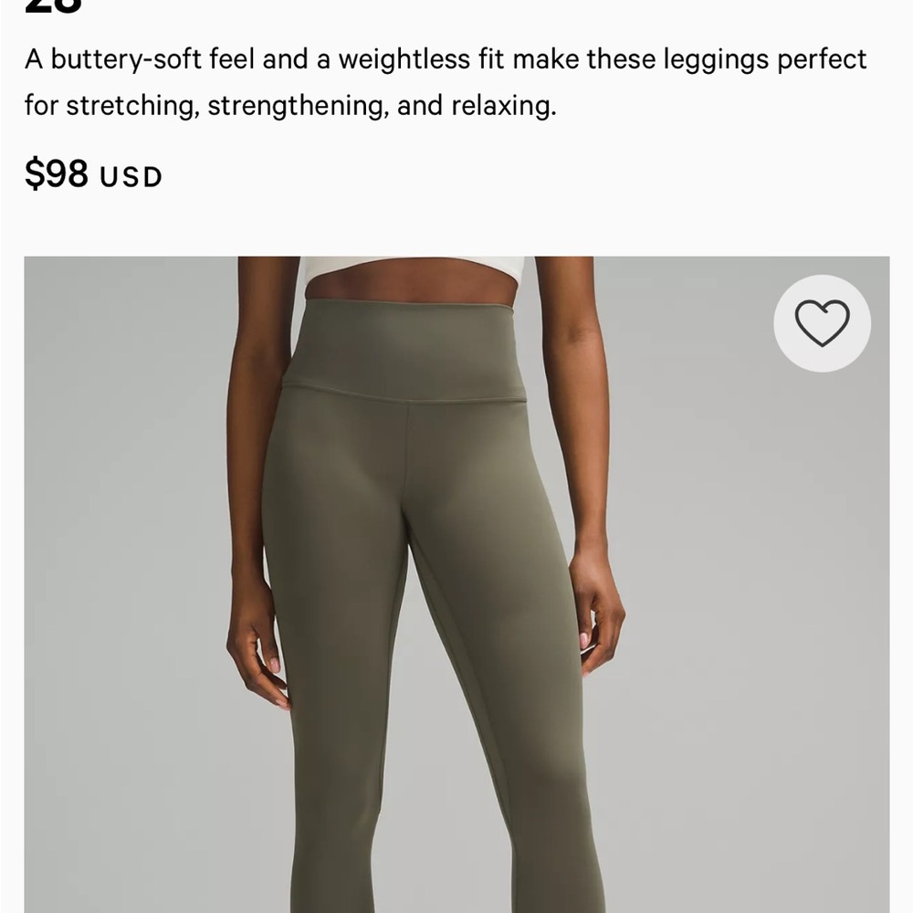 lululemon athletica Olive Green Leggings